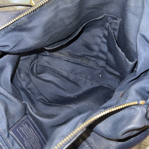 Coach Bag Prairie Dark Navy Leather Satchel Bag - Picture 12 of 17